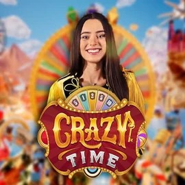 Logo of Crazy Time from Evolution at Tip Top Casino